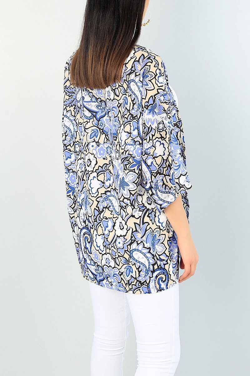 Desenli Yeni Sezon Crep Kimono 65486