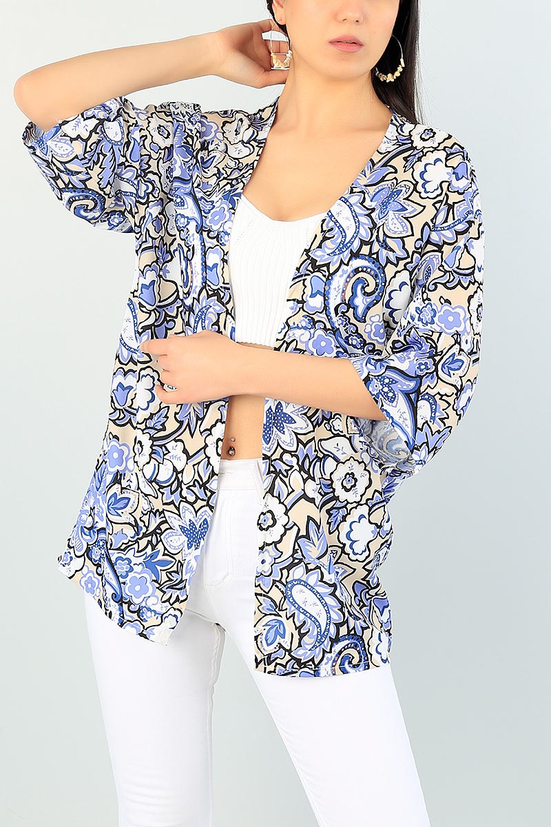 Desenli Yeni Sezon Crep Kimono 65486