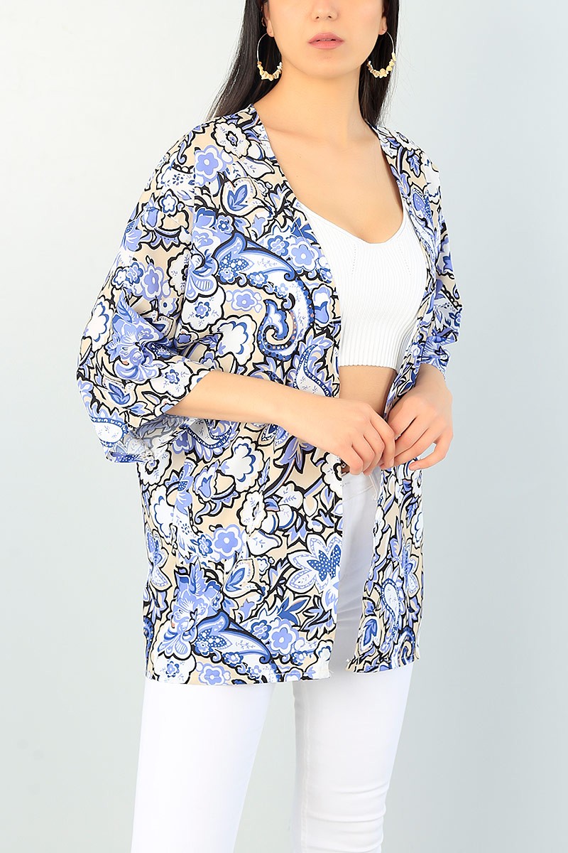 Desenli Yeni Sezon Crep Kimono 65486
