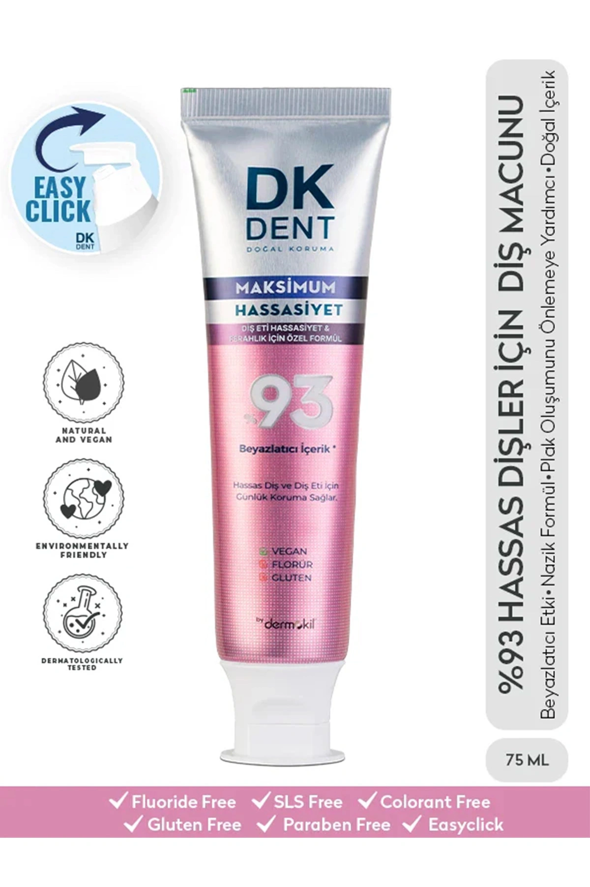 Dk Dent %93 Maximum Hassasiyet Diş Macunu 75 Ml 438786
