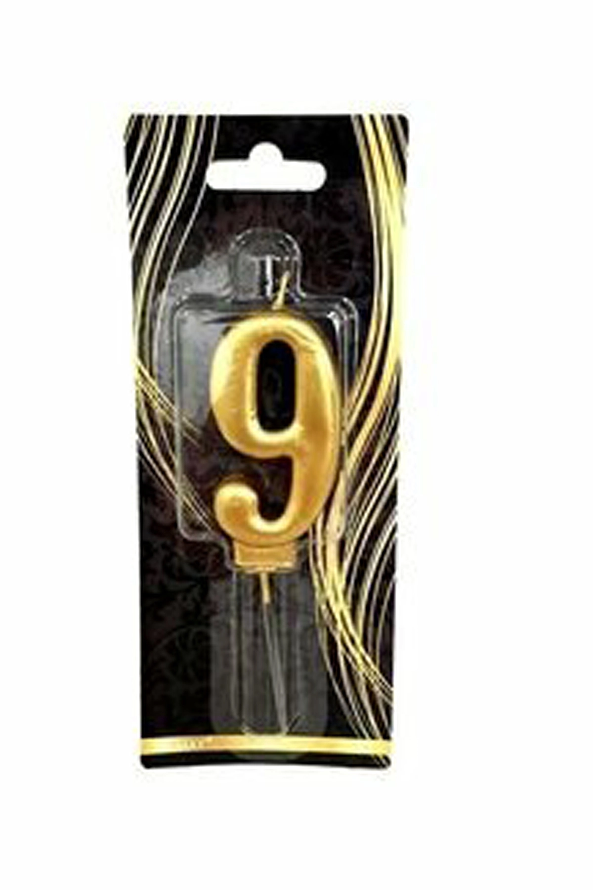 Doğum Günü Parti Mumu Altın / Gold 9 Rakamı 300581
