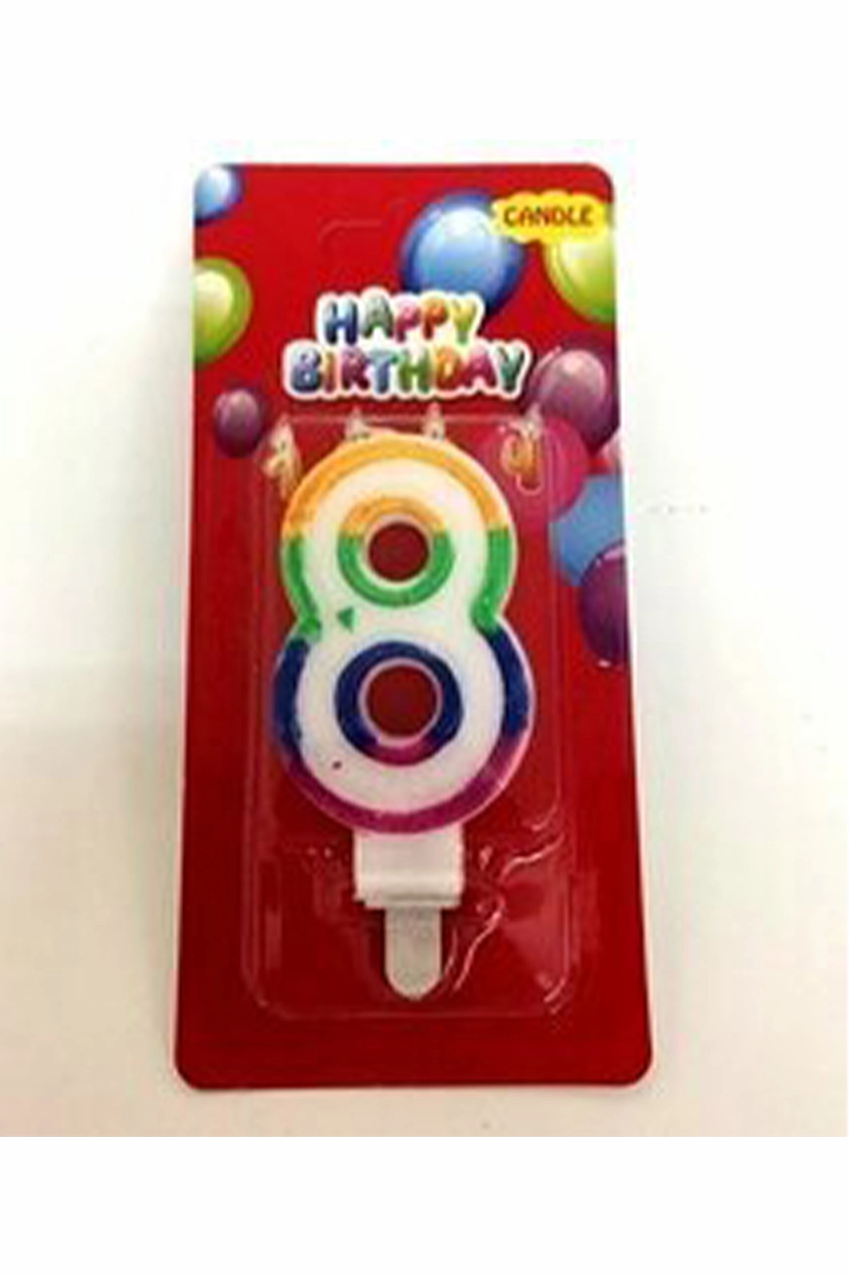 Doğum Günü Parti Mumu Renkli 8 Rakamı 300600