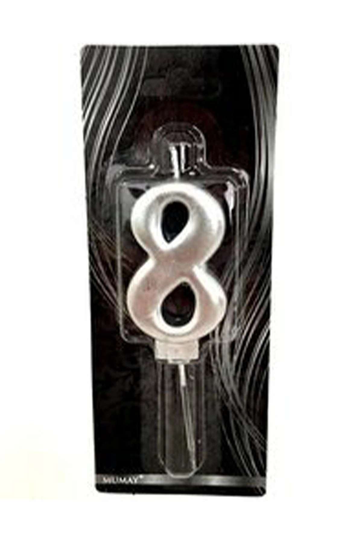 Doğum Günü Parti Mumu Silver / Gümüş 8 Rakamı 300590
