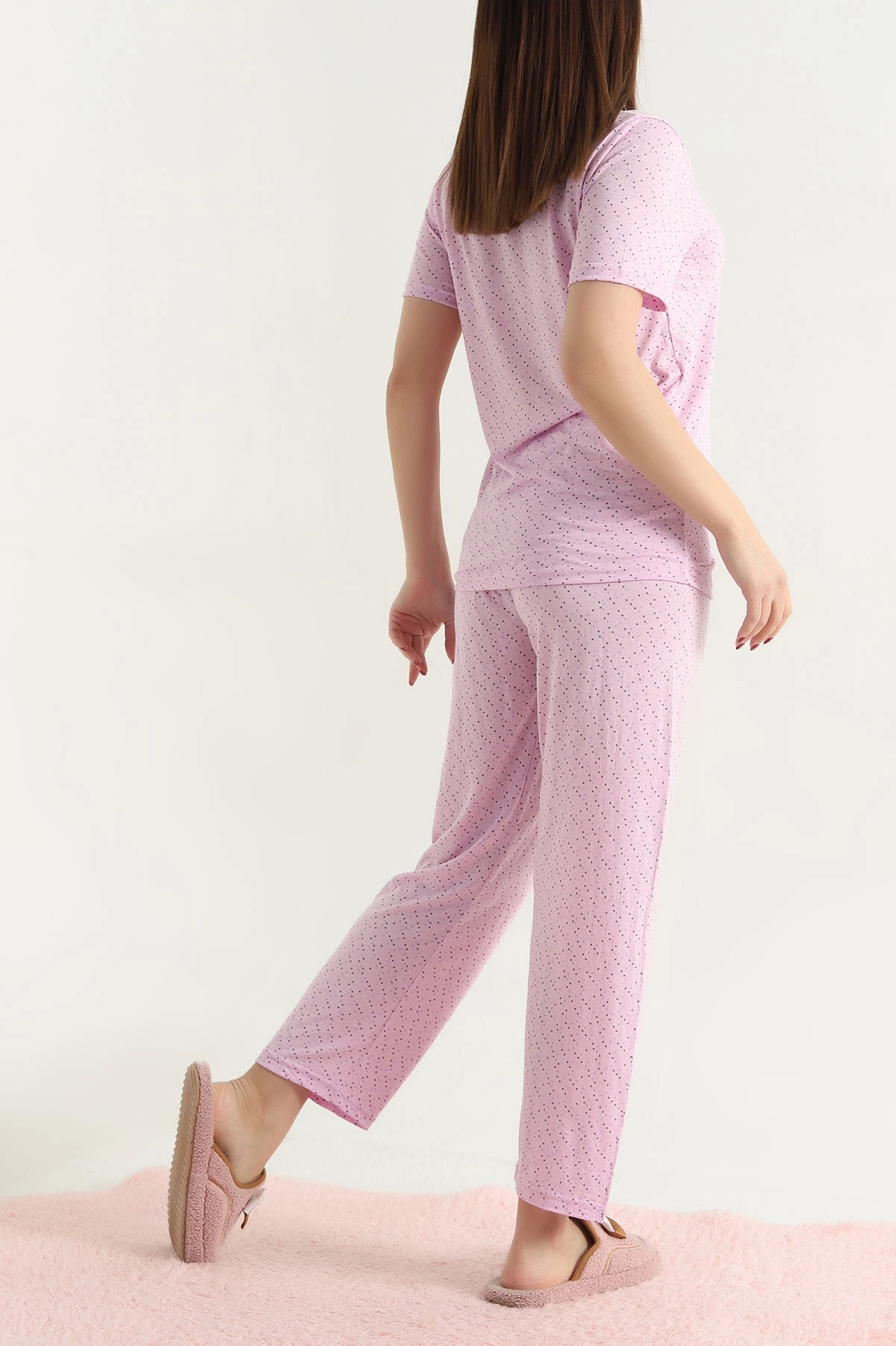 Düğmeli Viskon Kadın Pijama Takımı 338249