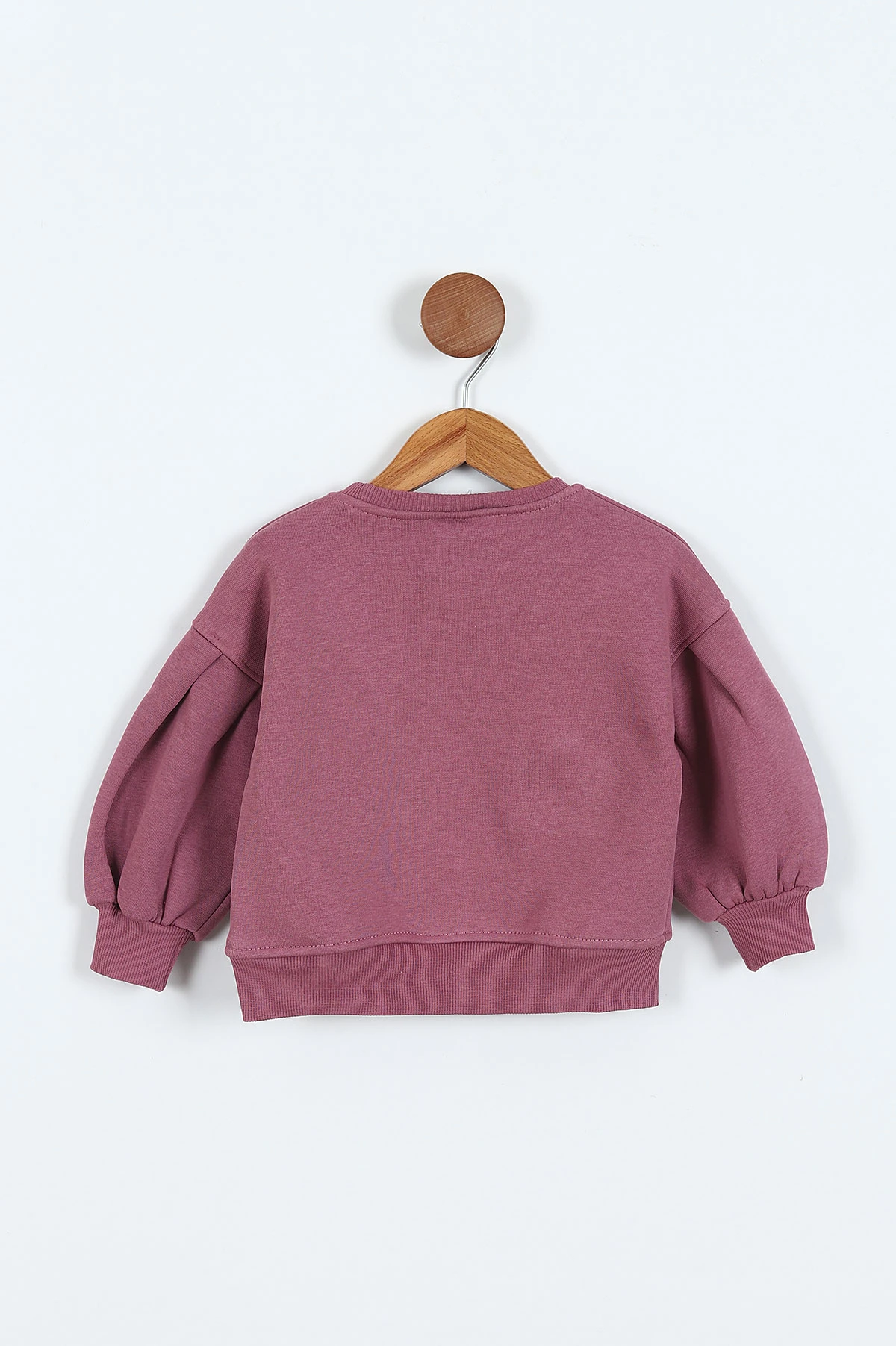 Eflatun (0-4 Yaş)Çiçek Nakışlı Baskılı  3 İp Şardonlu Kız Çocuk Sweatshirt 417580