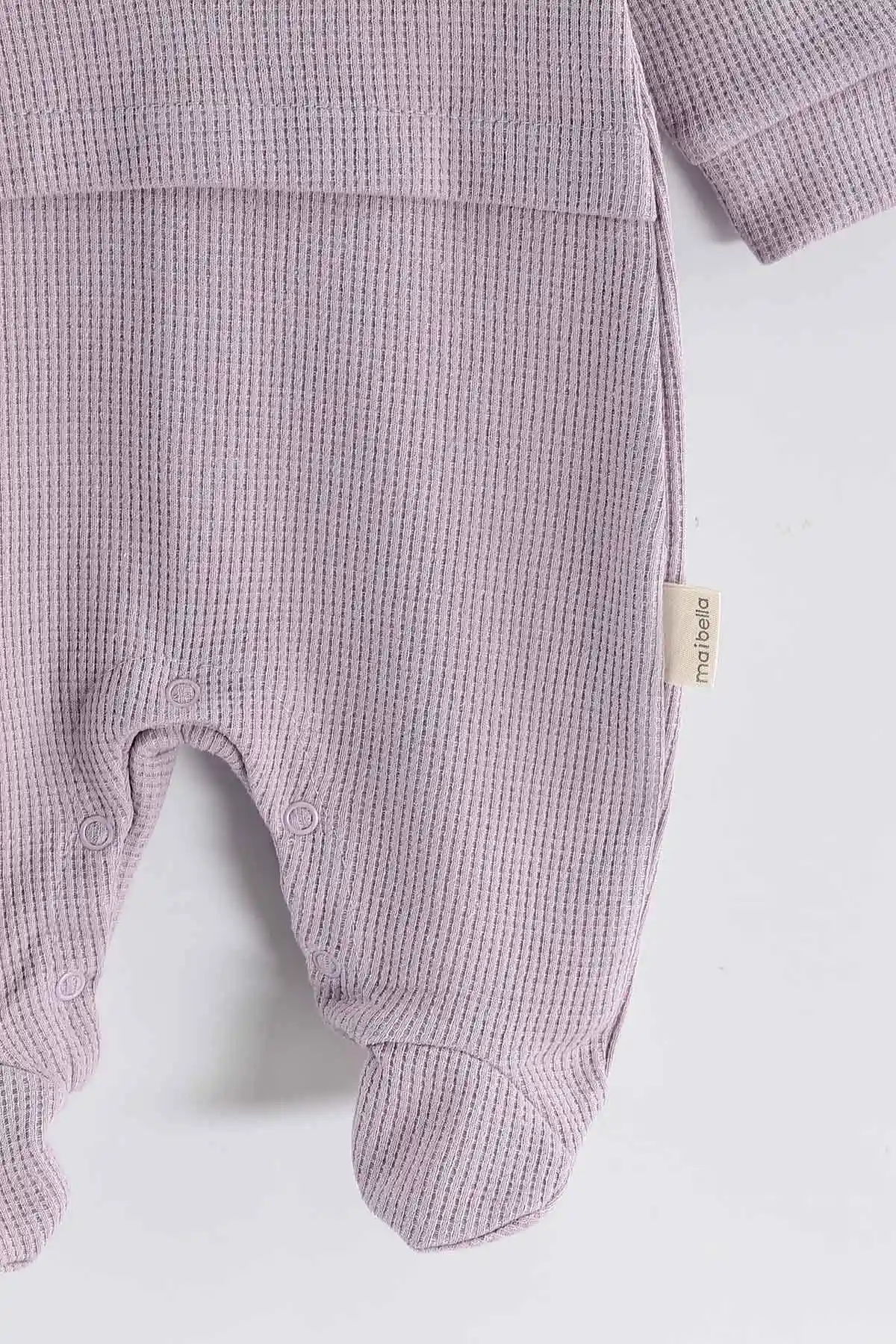 Eflatun (1-9 Ay)Çiçek Nakışlı Fisto Detaylı Patikli Kız Bebek Tulum 449081