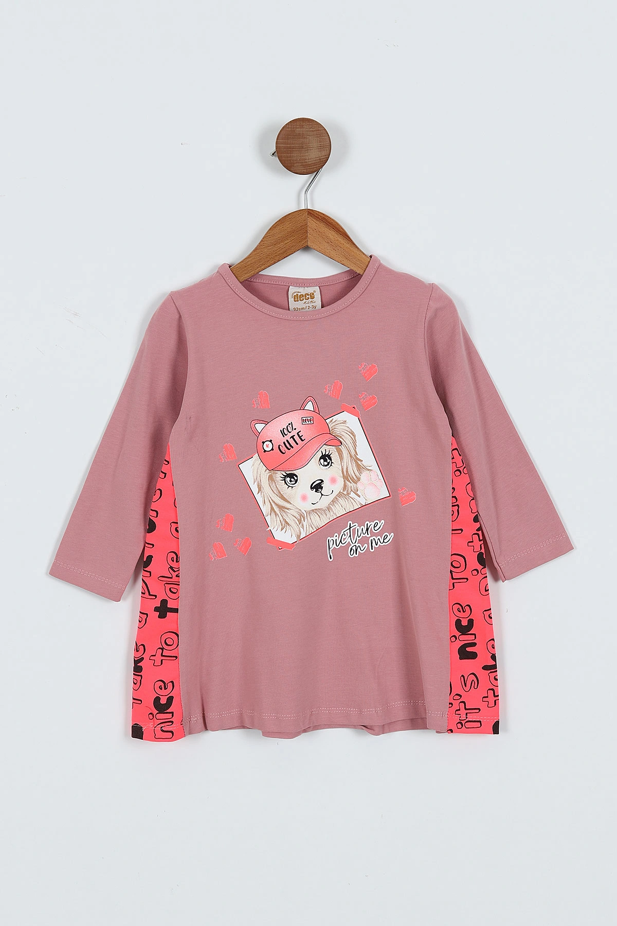 Eflatun (2-6 Yaş) Cute Baskılı Süprem Likralı  Kız Çocuk Elbise 419334