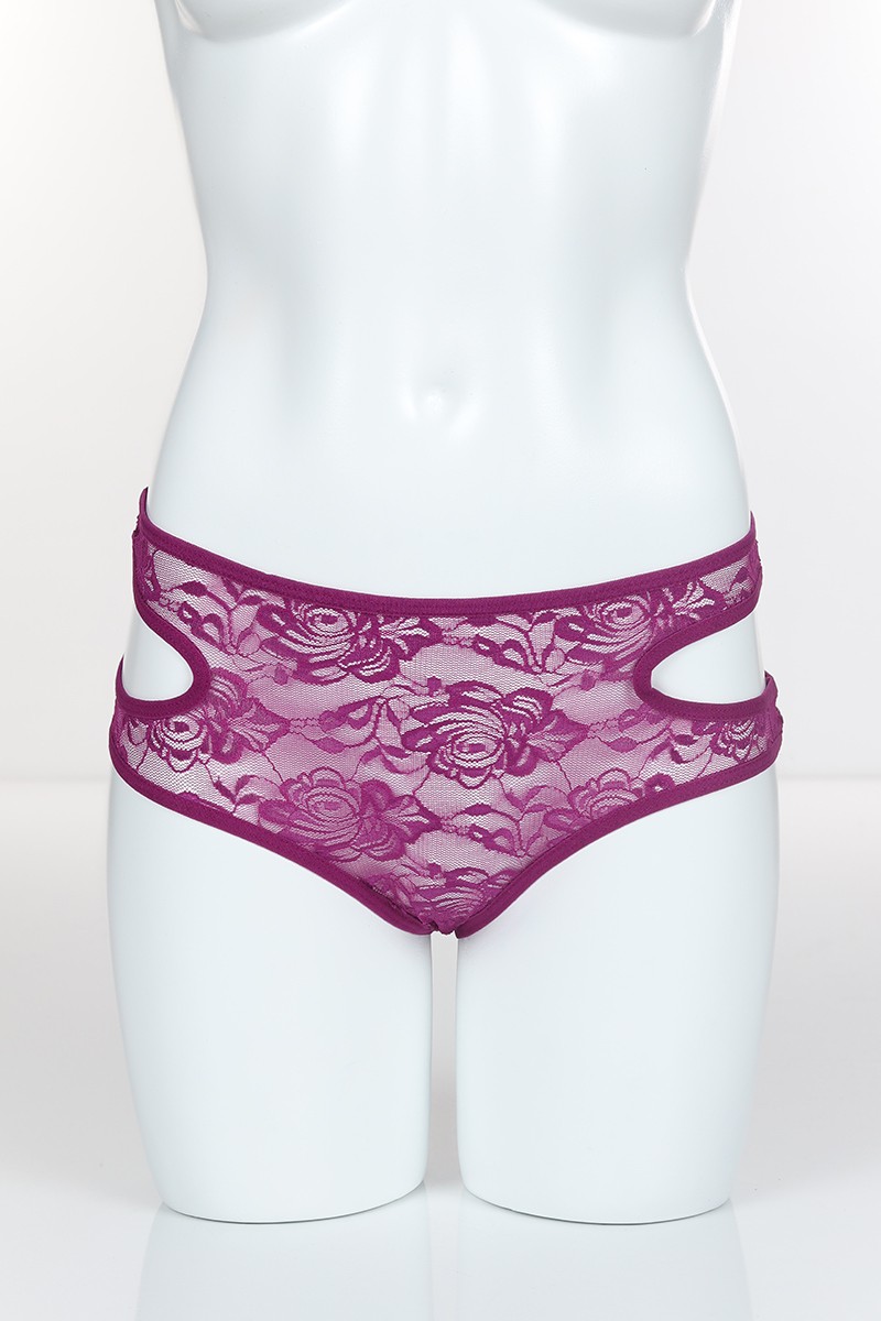 Eflatun 4145 Bikini Komple Lez Dantel Yanları Kavisli Külot 101822