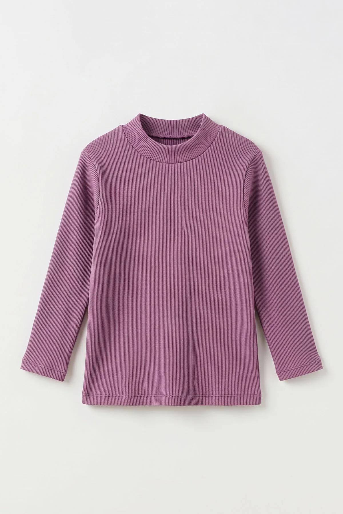 Eflatun (5-12 Yaş) Yarım Balıkçı Yaka Kaşkorse Kız Çocuk Body Sweatshirt 493045