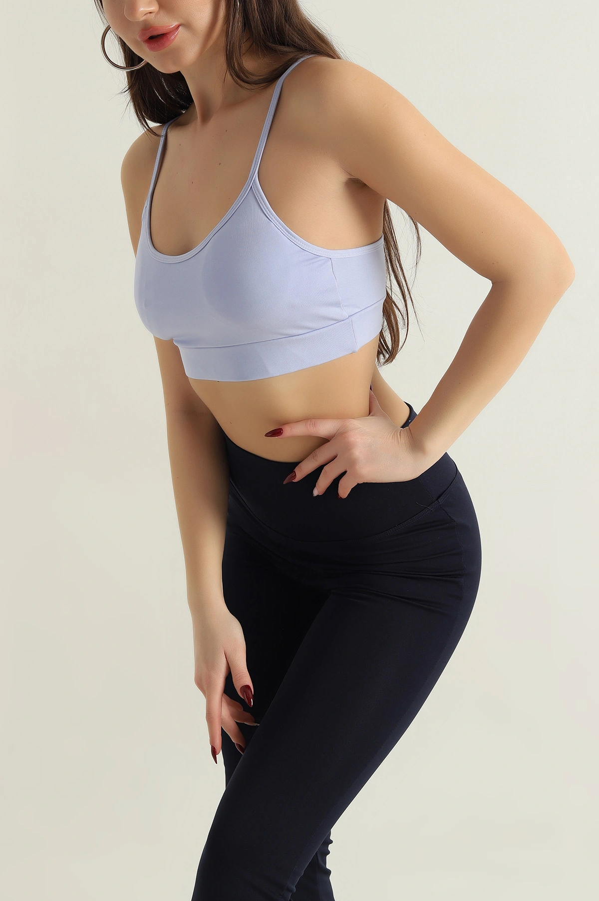 Eflatun İp Askılı Pedli Büstiyer 417346