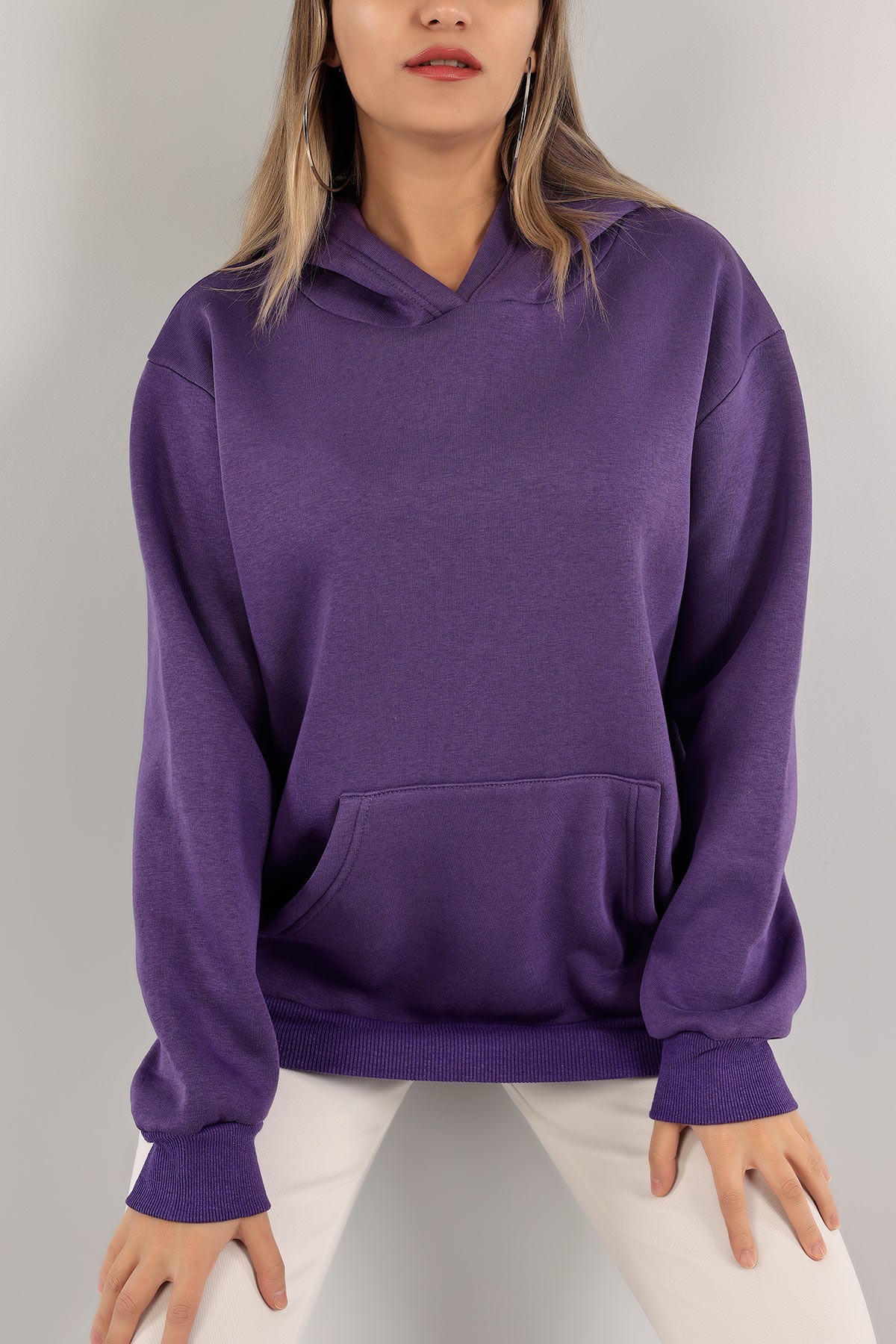 Eflatun Şardonlu Bayan Sweat 136526