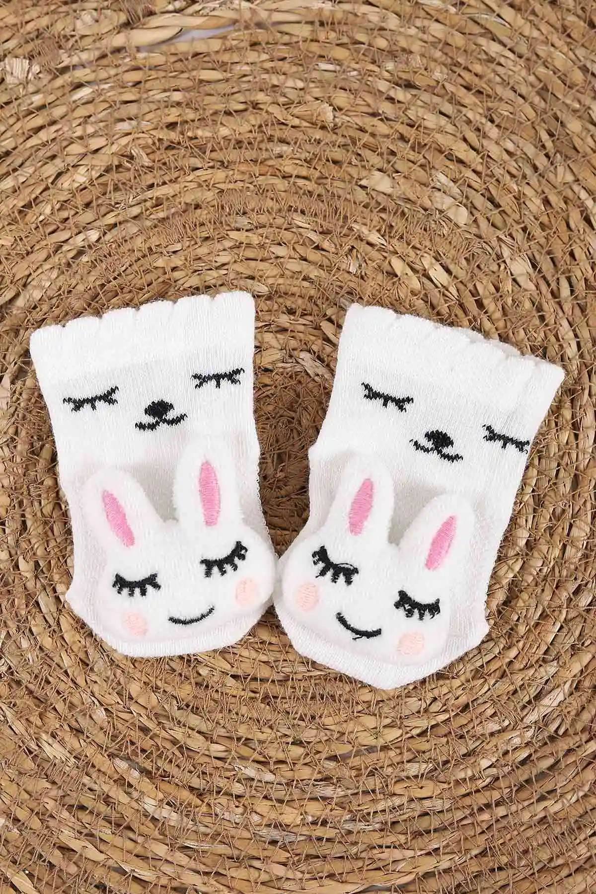 Ekru (0-6 Ay)Oyuncaklı   Kız Bebek  Çorap 437624