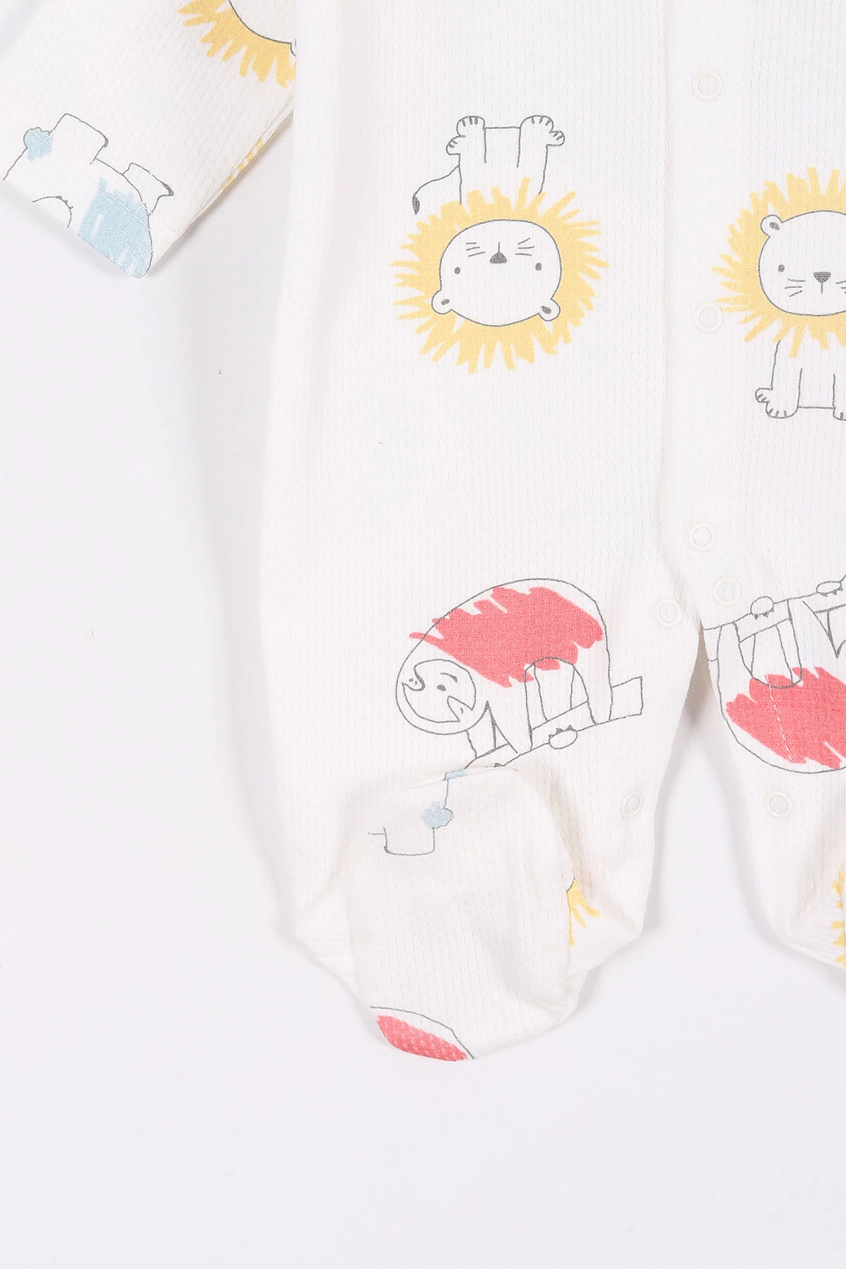 Ekru (0-9 Ay) Desenli Çıtçıtlı Bebek Tulum 280610