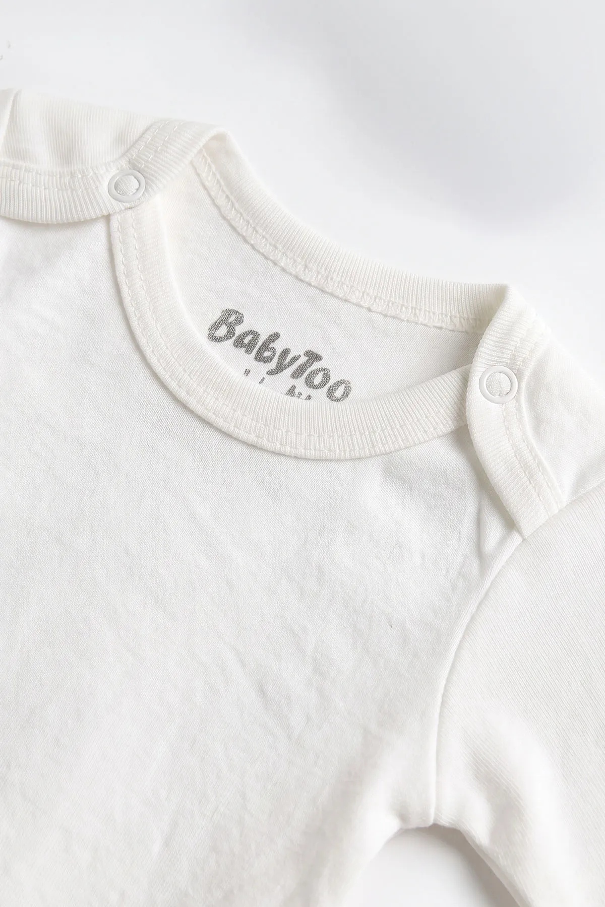 Ekru (0-9 Ay) Düz Uzun Kol Bebek Çıtçıtlı Badi 482325
