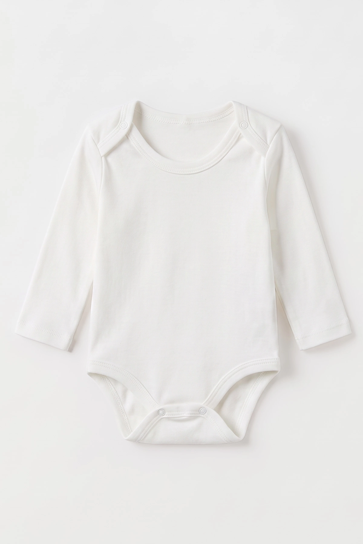 Ekru (0-9 Ay )  Düz   Uzun Kollu   Bebek & Çocuk Çıtçıtlı Badi 480349