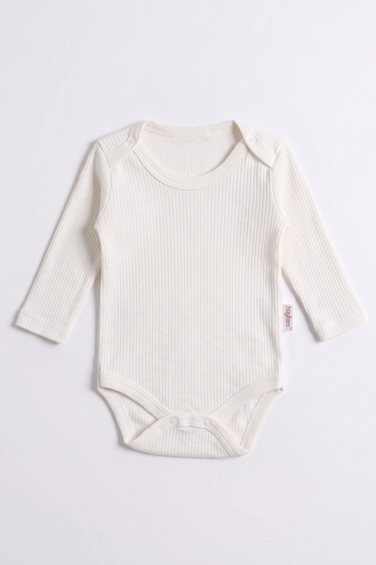 Ekru (0-9 Ay ) Raporlu Düz   Uzun Kollu   Bebek & Çocuk Çıtçıtlı Badi 480343