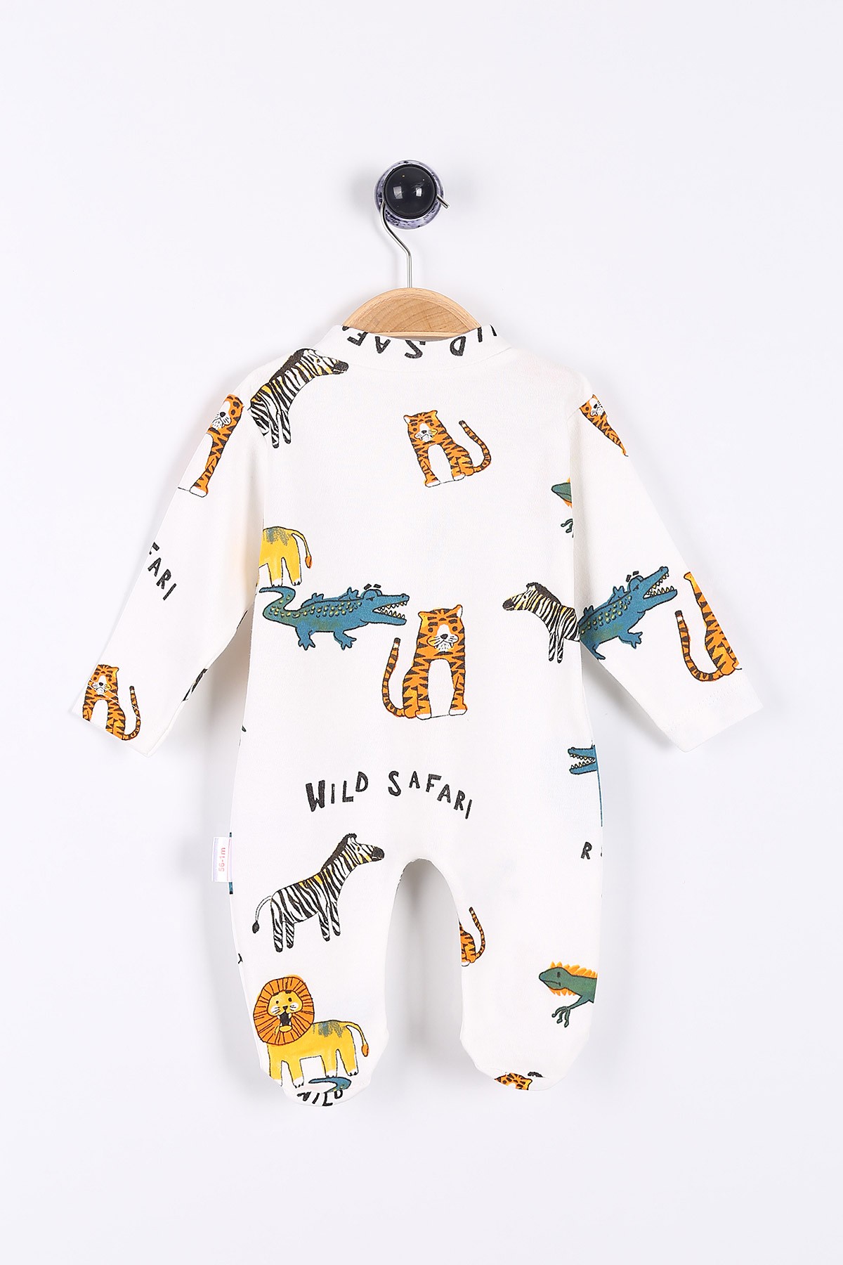 Ekru (0-9 Ay) Roar Safari Hayvanlar Baskılı Erkek Bebe Tulum 174300