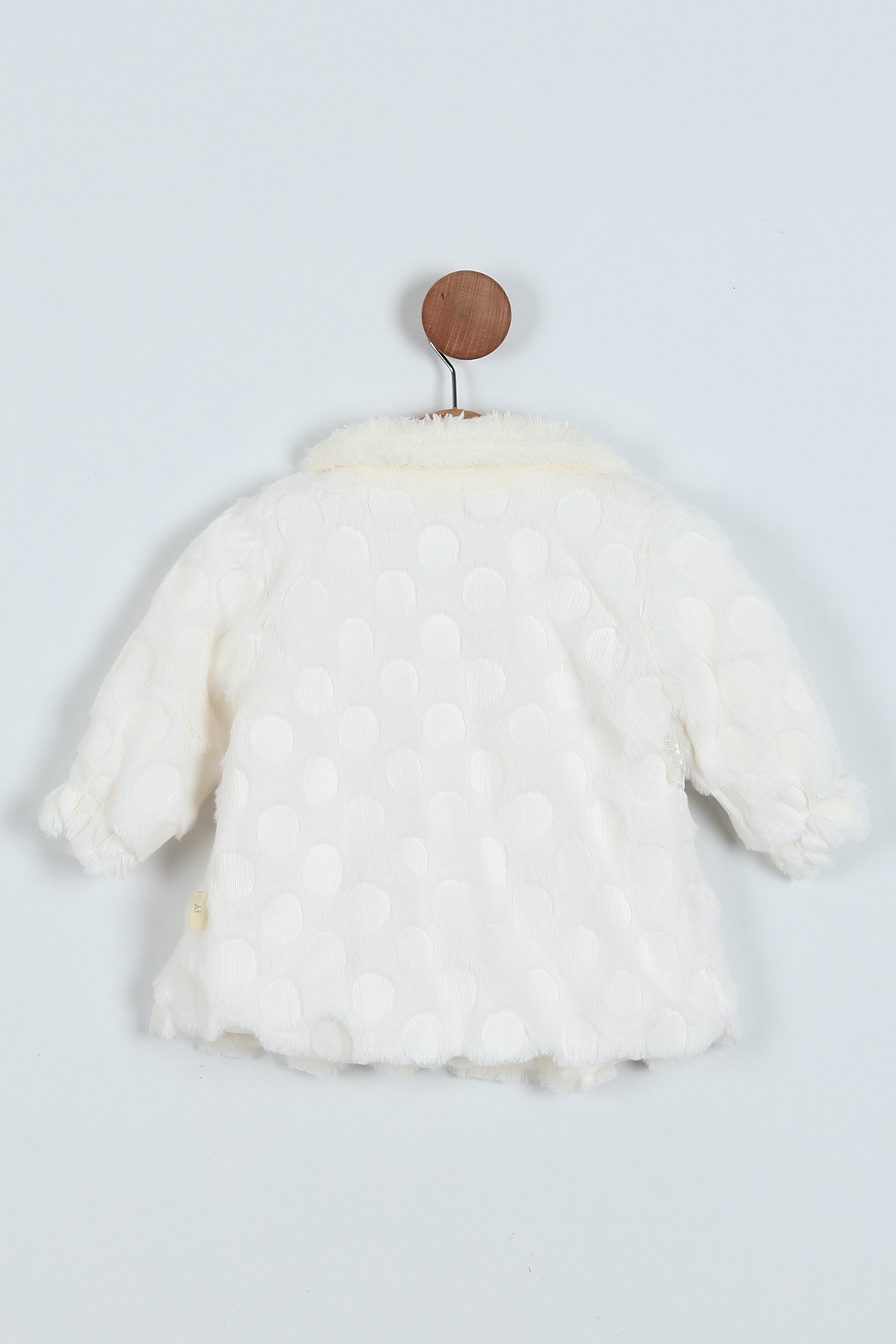 Ekru (1-3 Yaş) Düğmeli Kürklü Kız Bebe Mont 223320