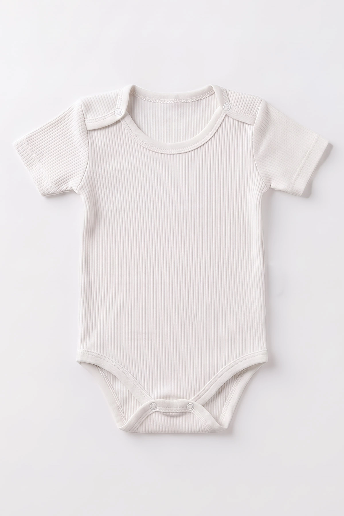 Ekru (1-3 Yaş) Raporlu Düz   Kısa Kol  Bebek & Çocuk Çıtçıtlı Badi 480407