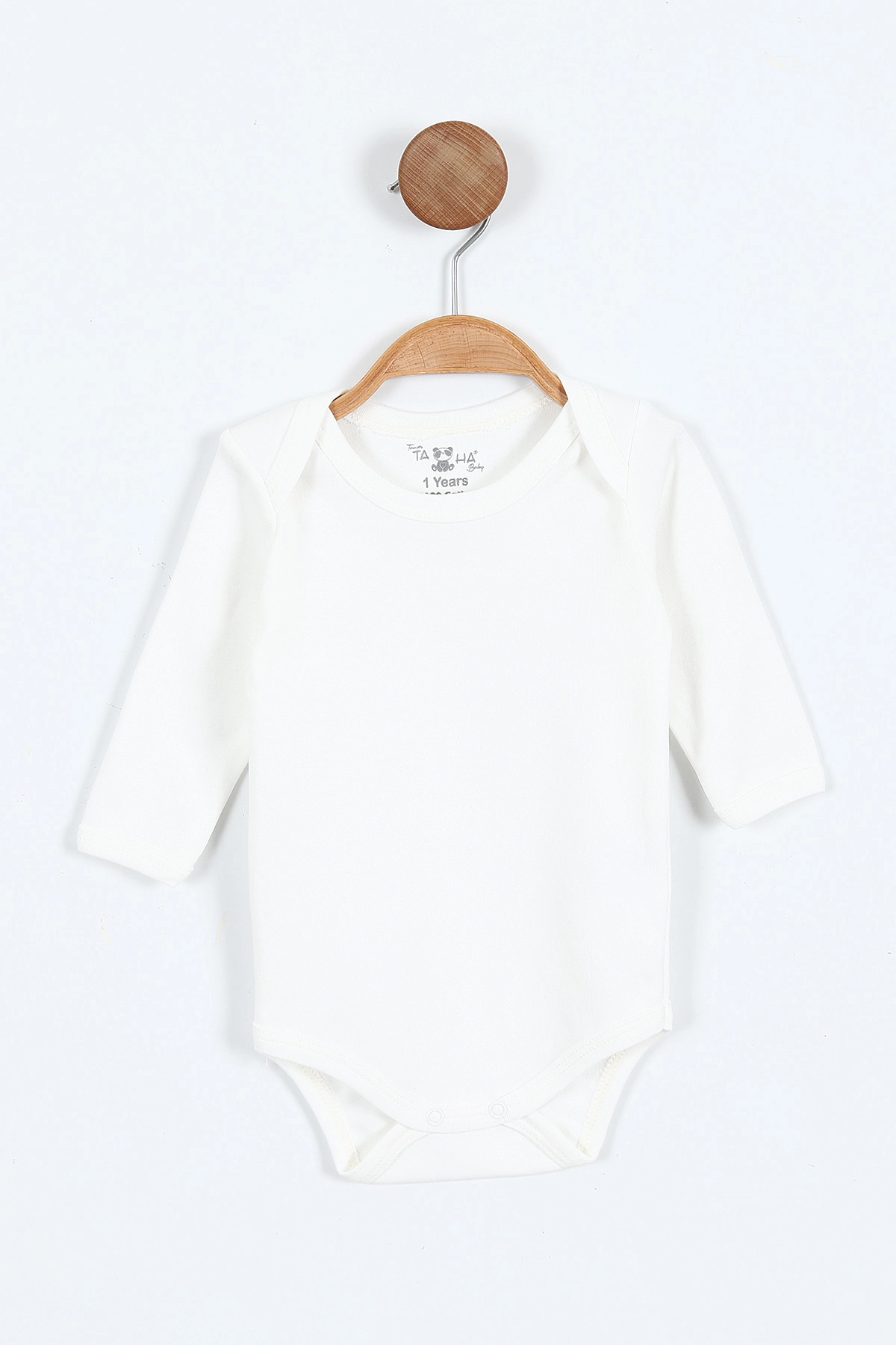 Ekru (1-3 Yaş ) Uzun Kol Düz Bebek&Çocuk Çıtçıtlı Badi 403653