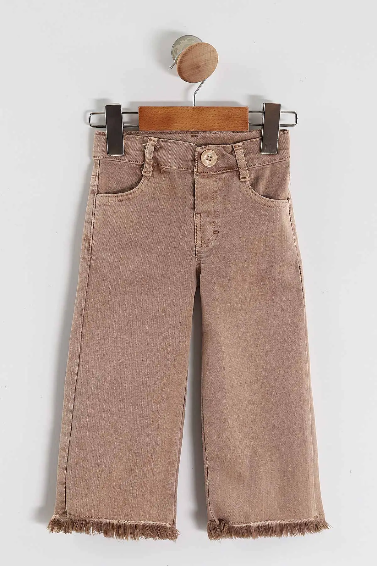 Ekru (1-5 Yaş) Gömlekli Triko Süveterli Gabardin Pantolonlu  Kız Çocuk 3'lü Takım 443784