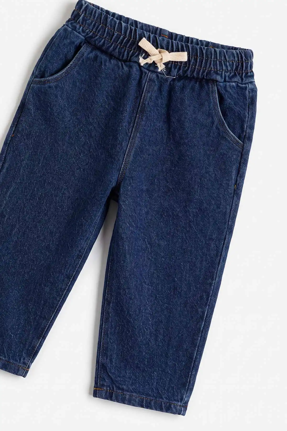 Ekru (1-5 Yaş) Reglan Kol Baskılı Kot Pantolonlu Erkek Çocuk Takım 478976