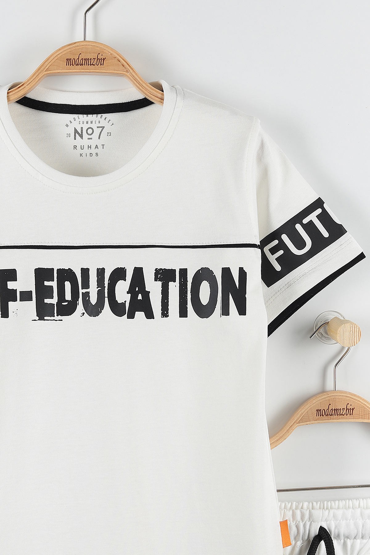 Ekru (11-14 Yaş) Self Educatıon Baskılı Bel Bağlamalı Erkek Çocuk Takım 172394