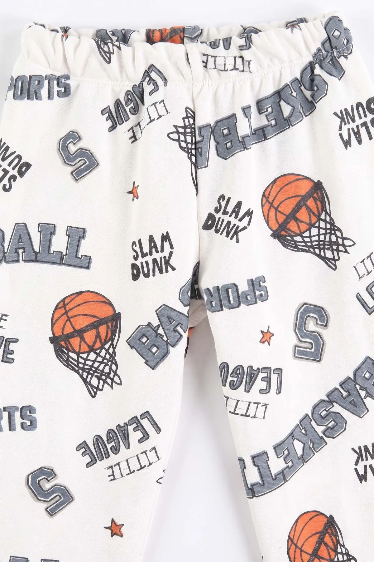 Ekru (2-6 Yaş)Basketbol Dijital Baskılı Üç İp Şardonsuz Erkek Çocuk Takım 493421