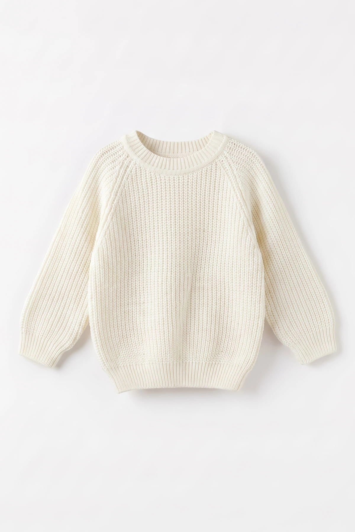 Ekru (2-8 Yaş) Dikişsiz Selanik Örgülü Unisex Çocuk Kazak 474933