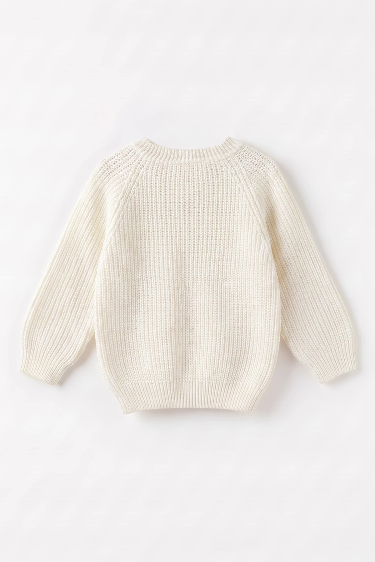 Ekru (2-8 Yaş) Dikişsiz Selanik Örgülü Unisex Çocuk Kazak 474933