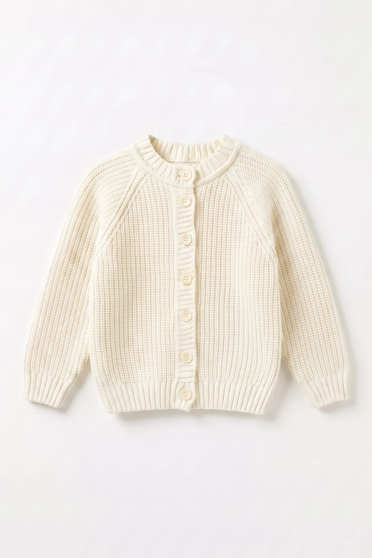 Ekru (2-8 Yaş ) Selanik Örgülü  Reglan Kol Triko Kız Çocuk Hırka 474609