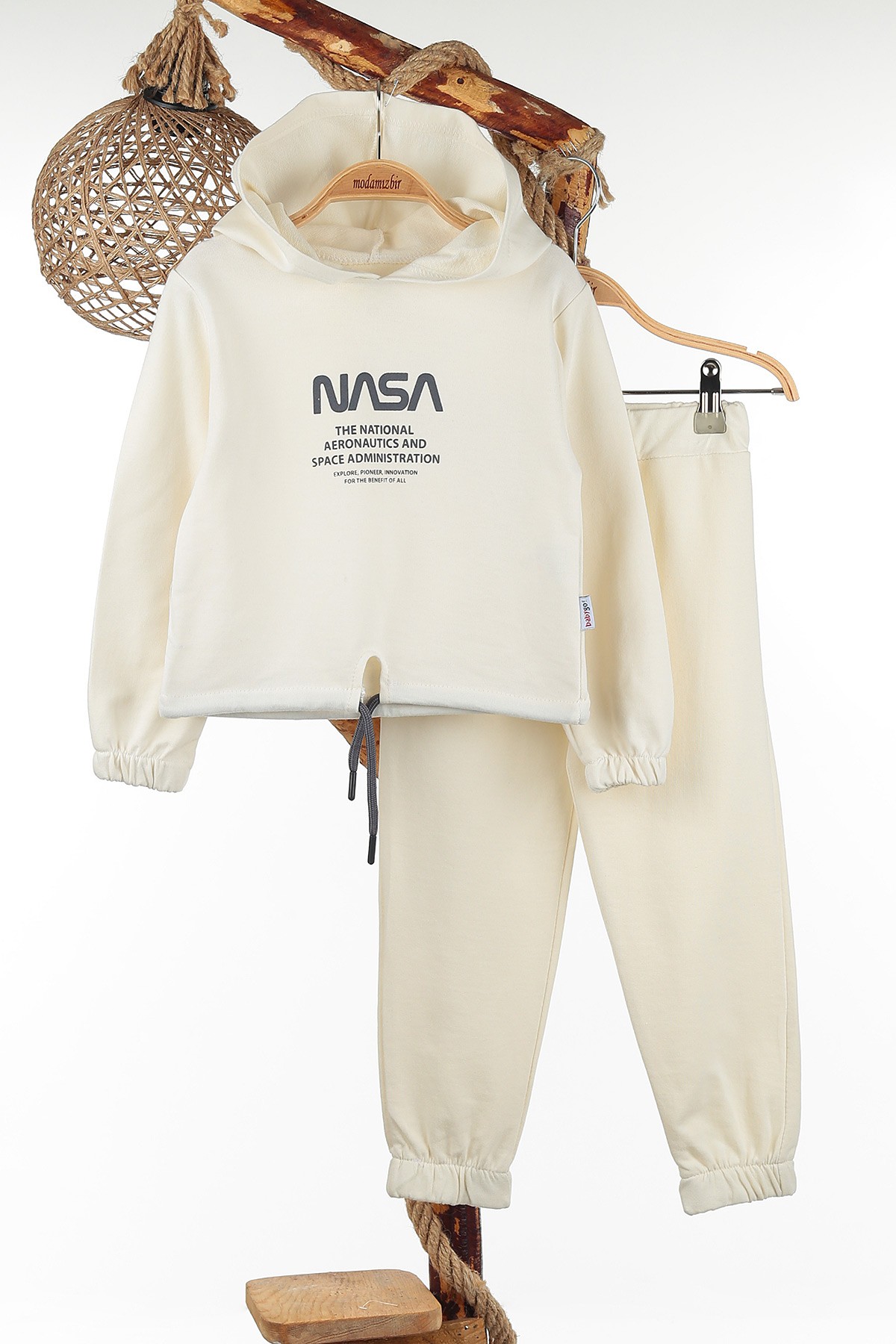 Ekru (3-6 Yaş) Nasa Baskılı İki İp Kız Çocuk Takım 142421