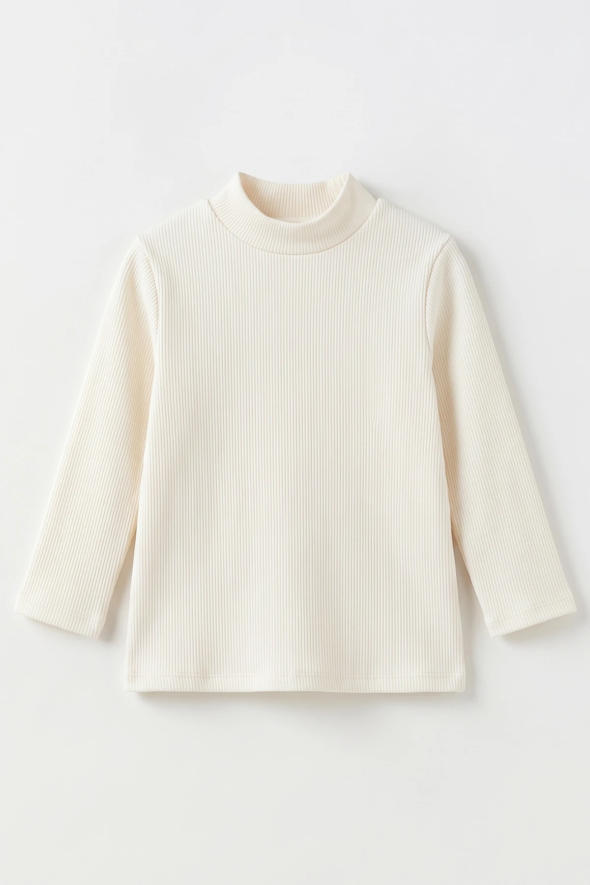 Ekru (5-12 Yaş) Yarım Balıkçı Yaka Kaşkorse Kız Çocuk Body Sweatshirt 493051