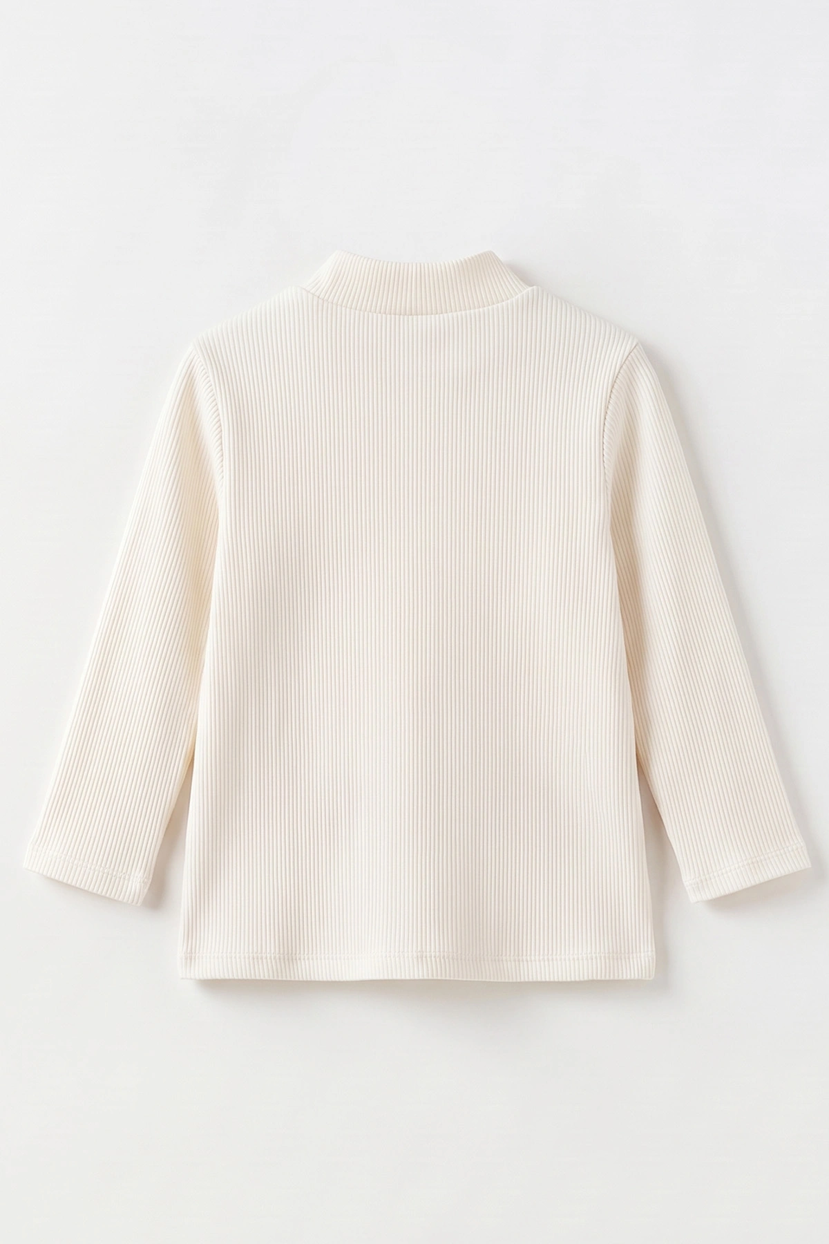 Ekru (5-12 Yaş) Yarım Balıkçı Yaka Kaşkorse Kız Çocuk Body Sweatshirt 493051