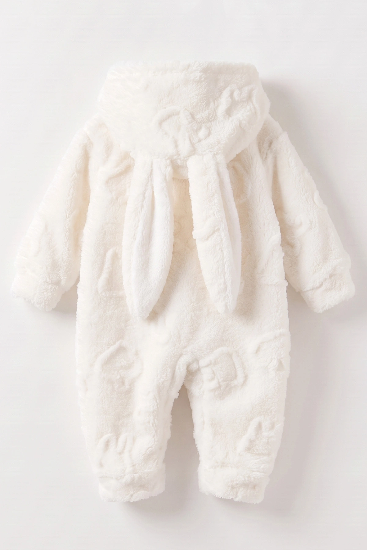 Ekru (6-9 Ay) Tavşan Kabartmalı Yumoş Peluş Bebek Tulum 495629