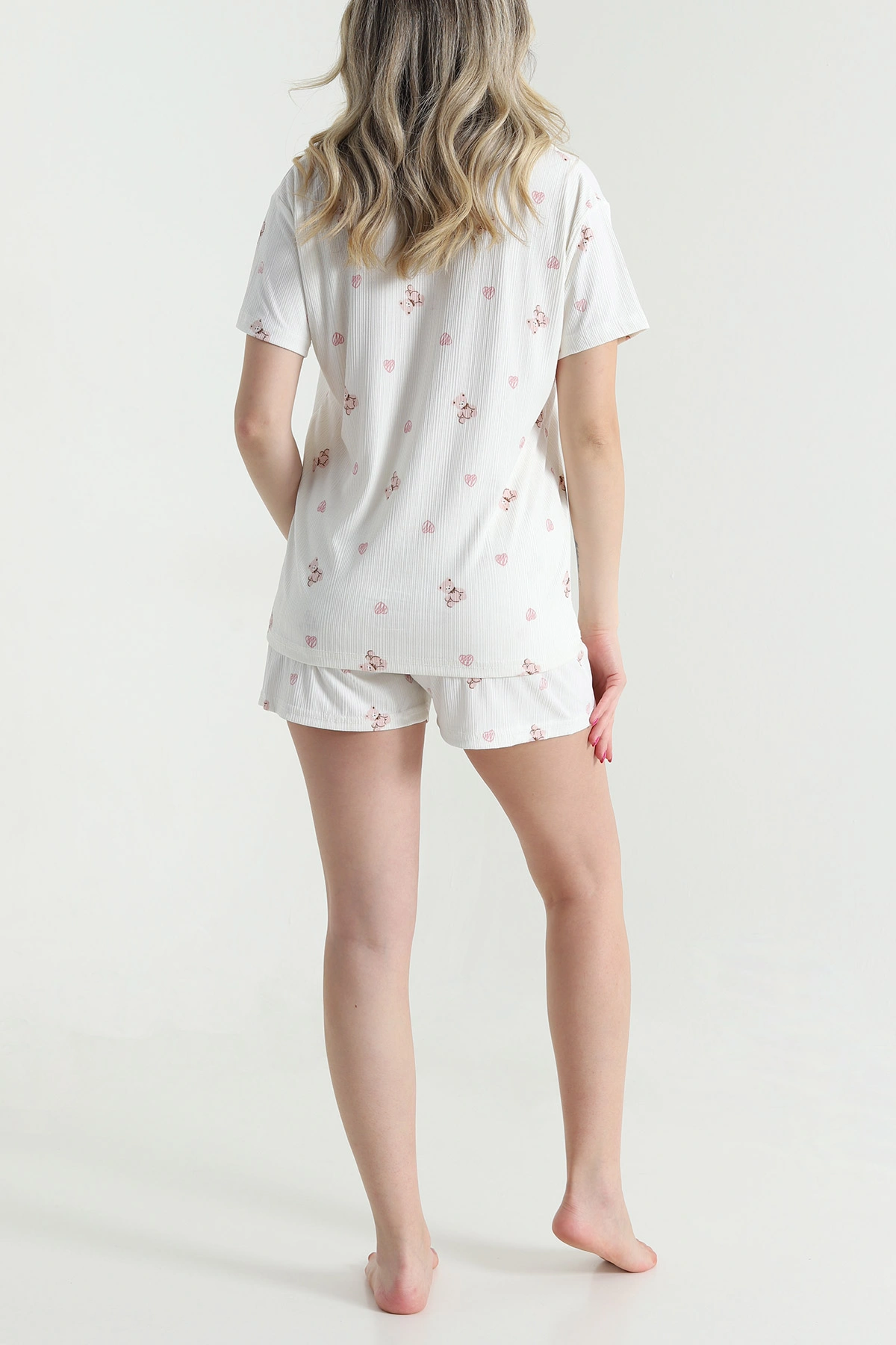 Ekru Düğmeli Pegasus Kadın Pijama Takımı 463075