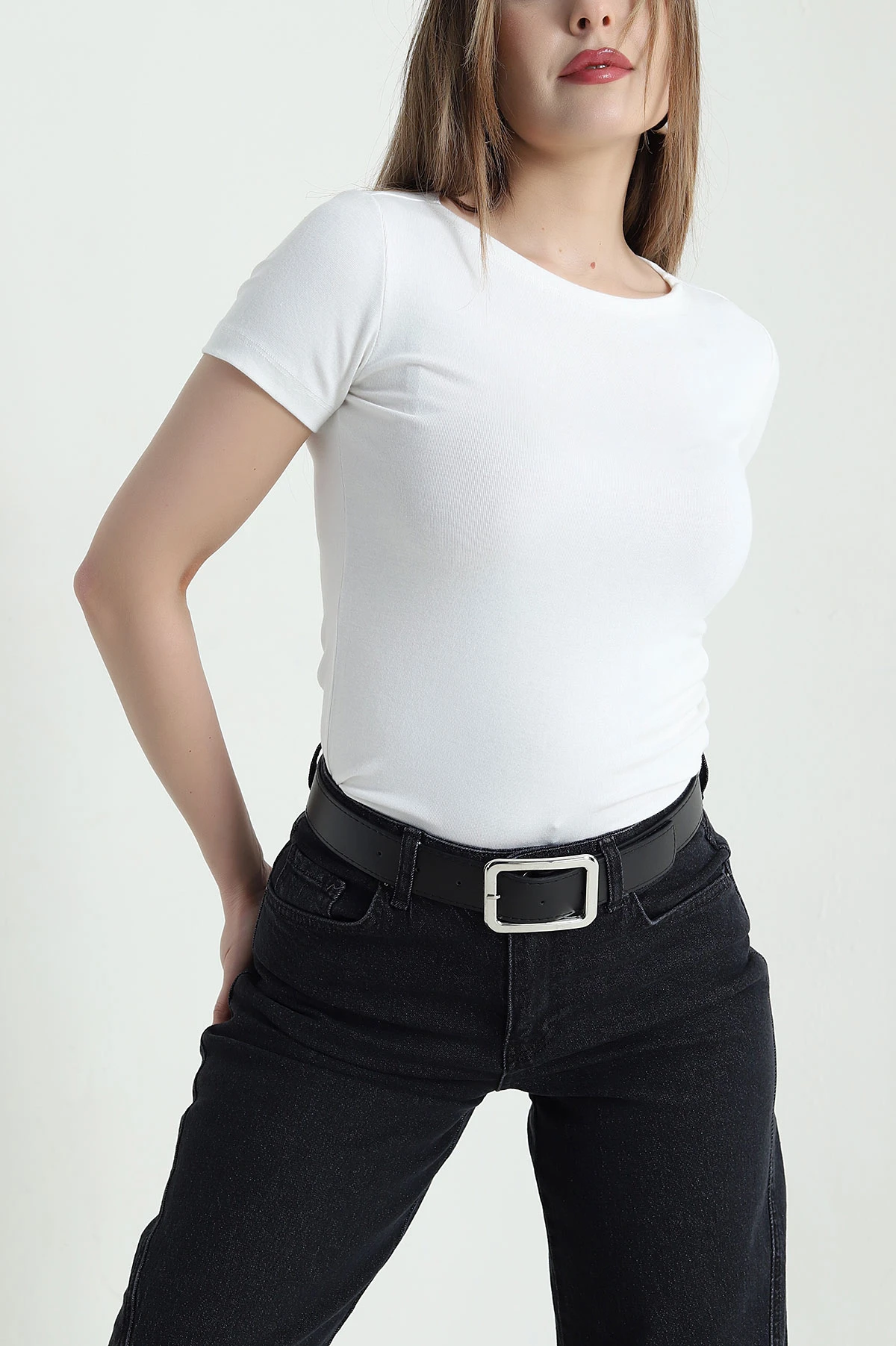 Ekru Kayık Yaka Buzzy Kadın Bluz 439605