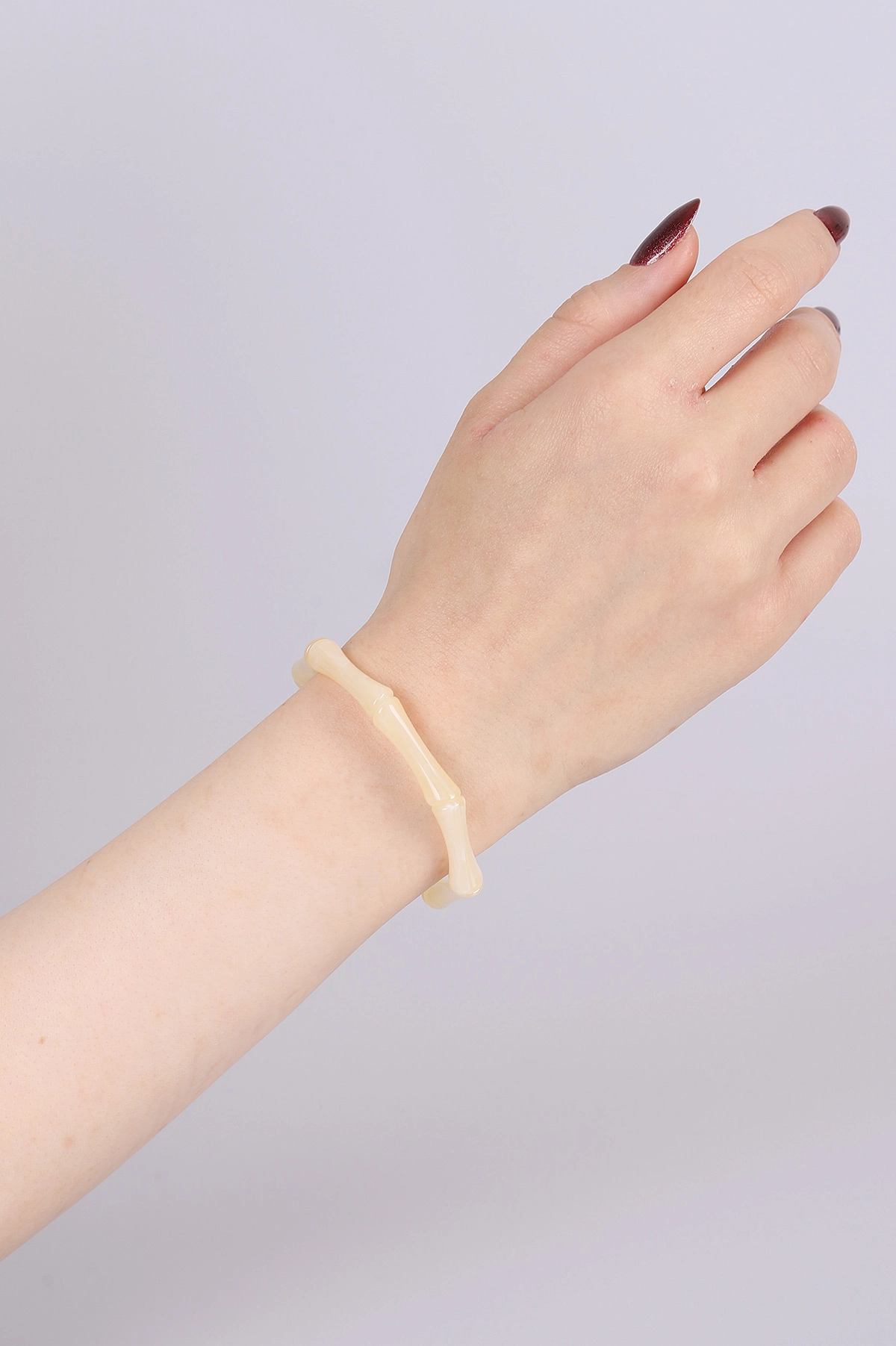 Ekru Kemik Görünümlü Lastikli Unisex Bileklik 460530