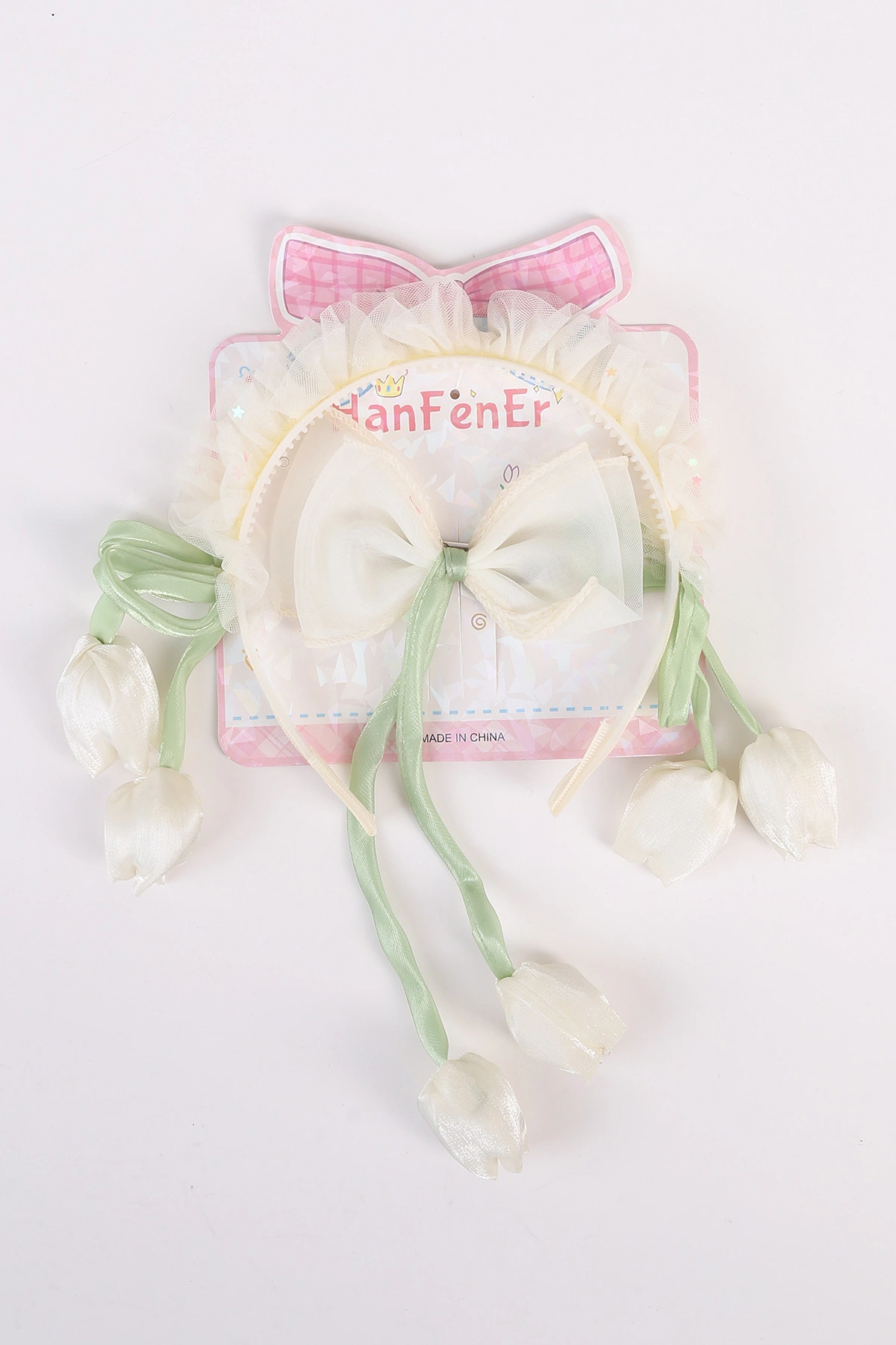 Ekru Lale Model Taç ve Toka Seti 485804