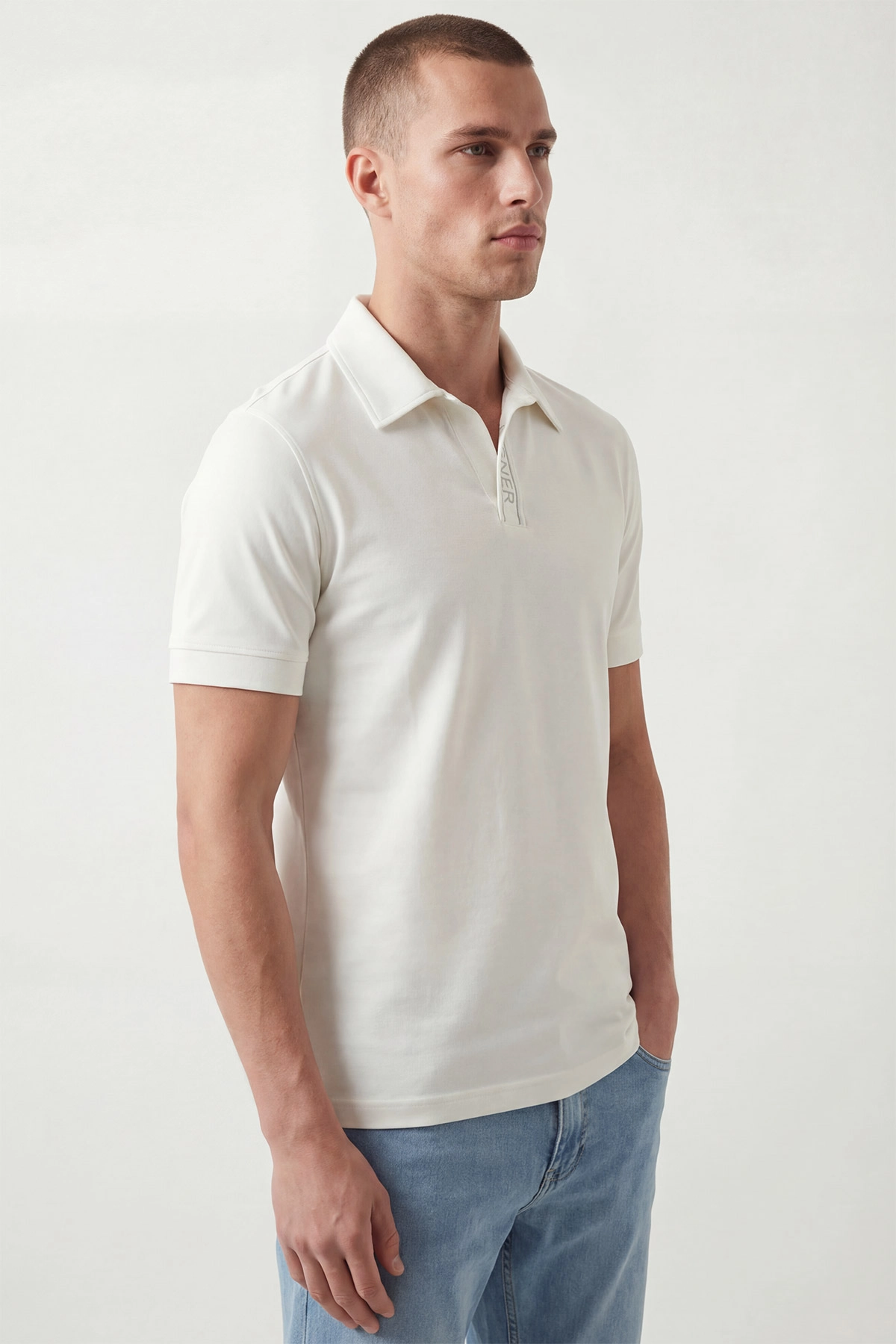 Ekru Polo Yaka Erkek Tişört 435352