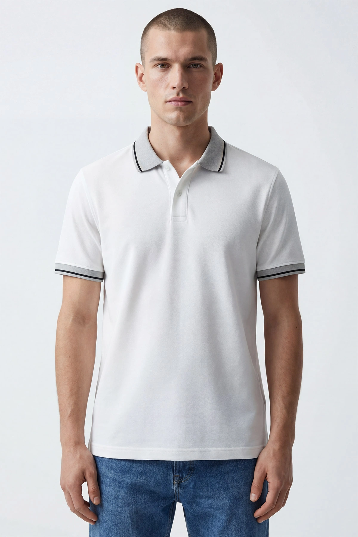 Ekru Polo Yaka Erkek Tişört 435388