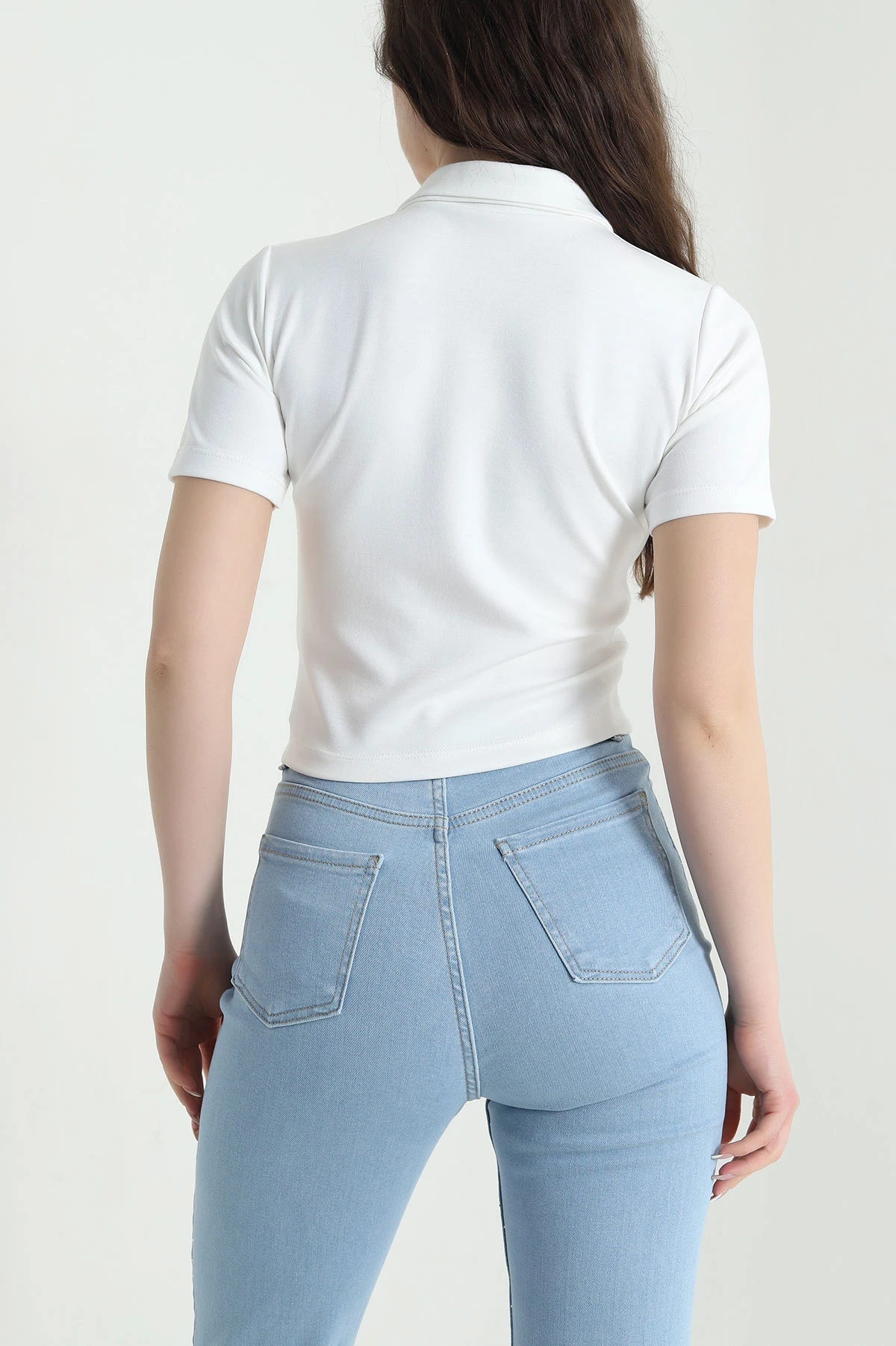 Ekru Polo Yaka Oysho Kadın Bluz 452889