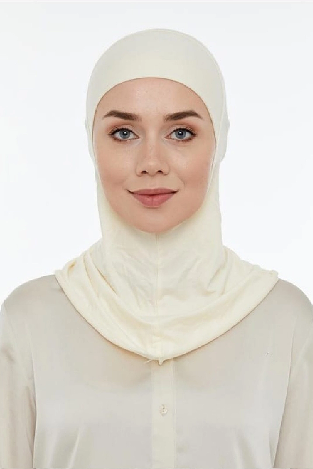 Ekru Türban Tesettür Düz Hijab Bone 460153