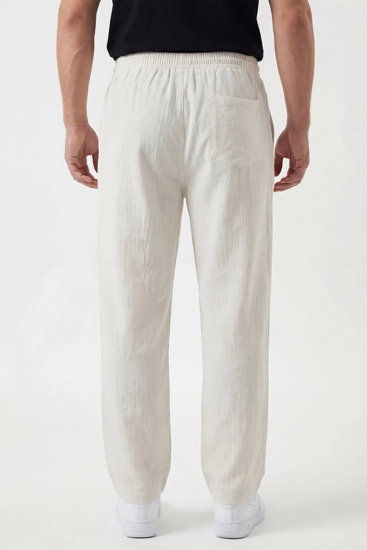 Ekru Yeni Sezon Baggy Belden Bağlamalı Erkek Pantolon 442265