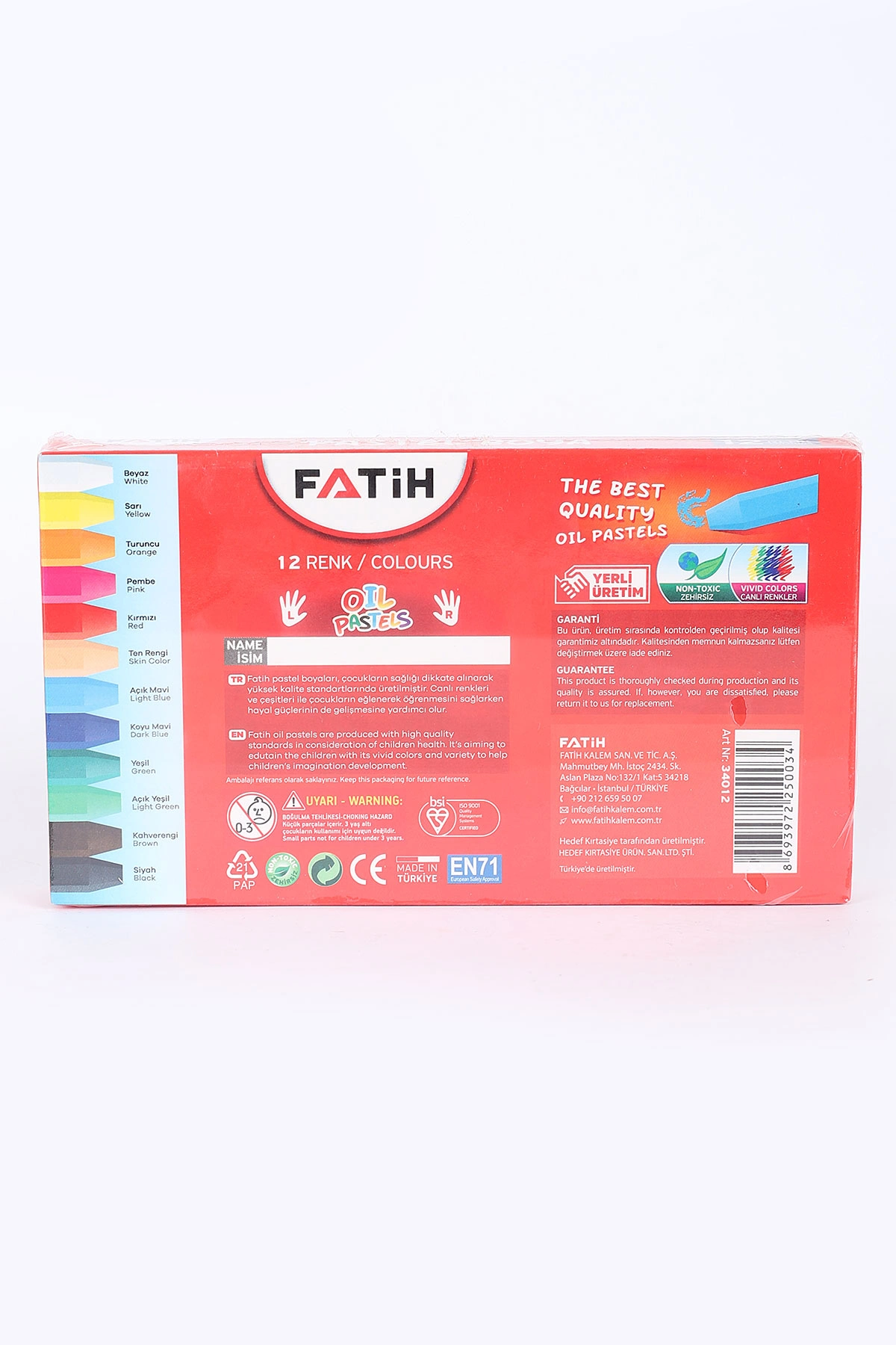 Fatih 12 Renk Pastel Boya 274068