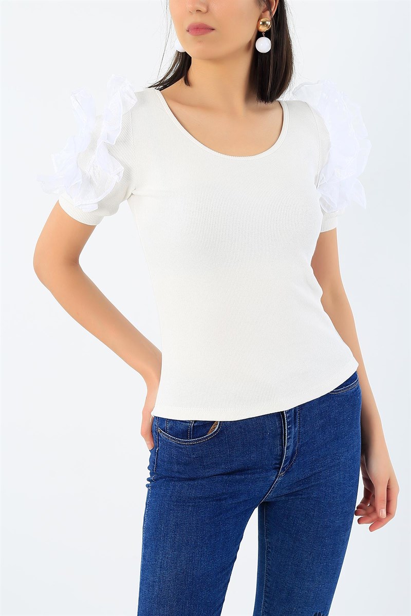 Fırfırlı Omuz Detay Tasarım Bluz 32156