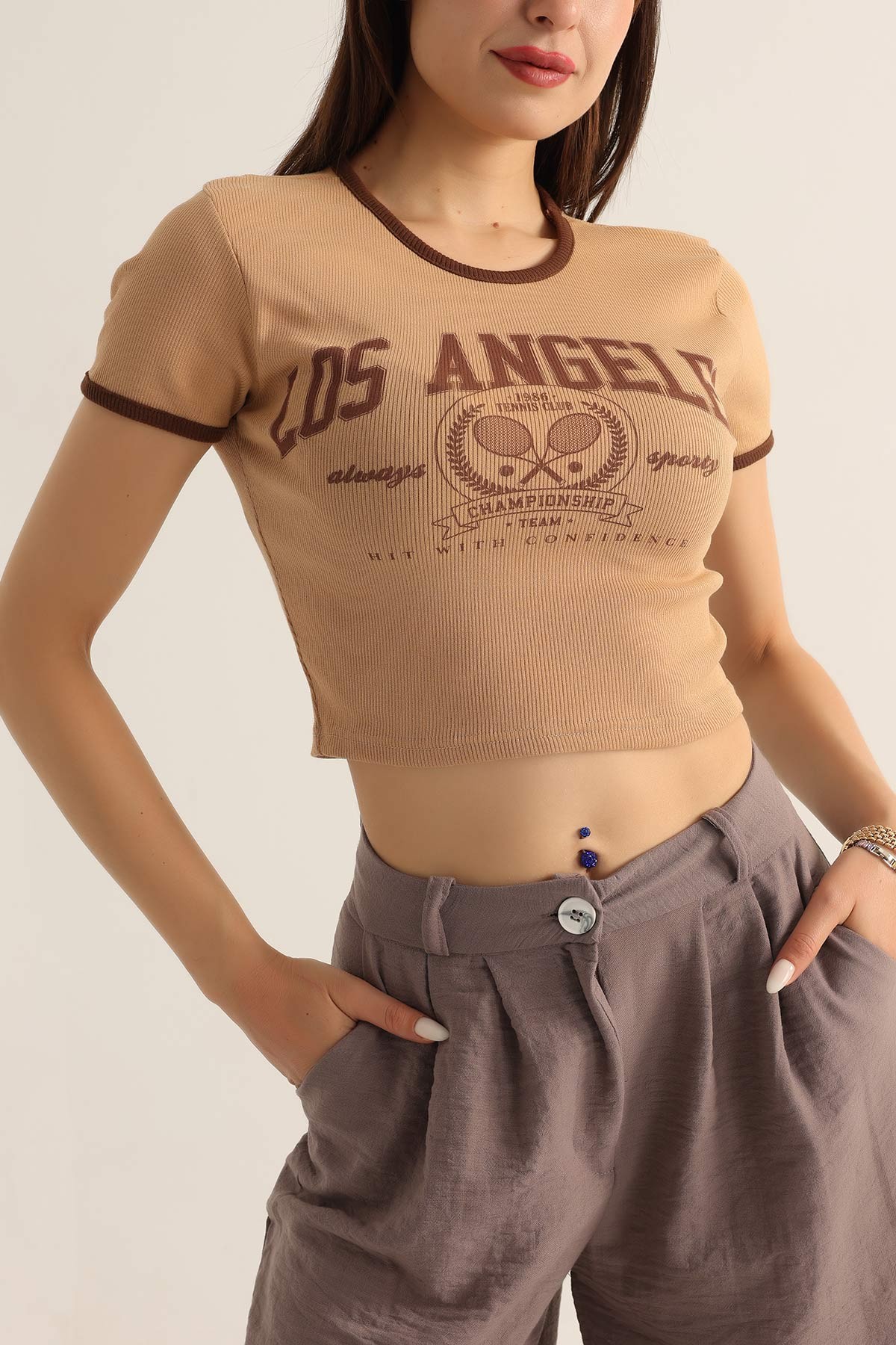 Fitilli Crop Tişört 177360