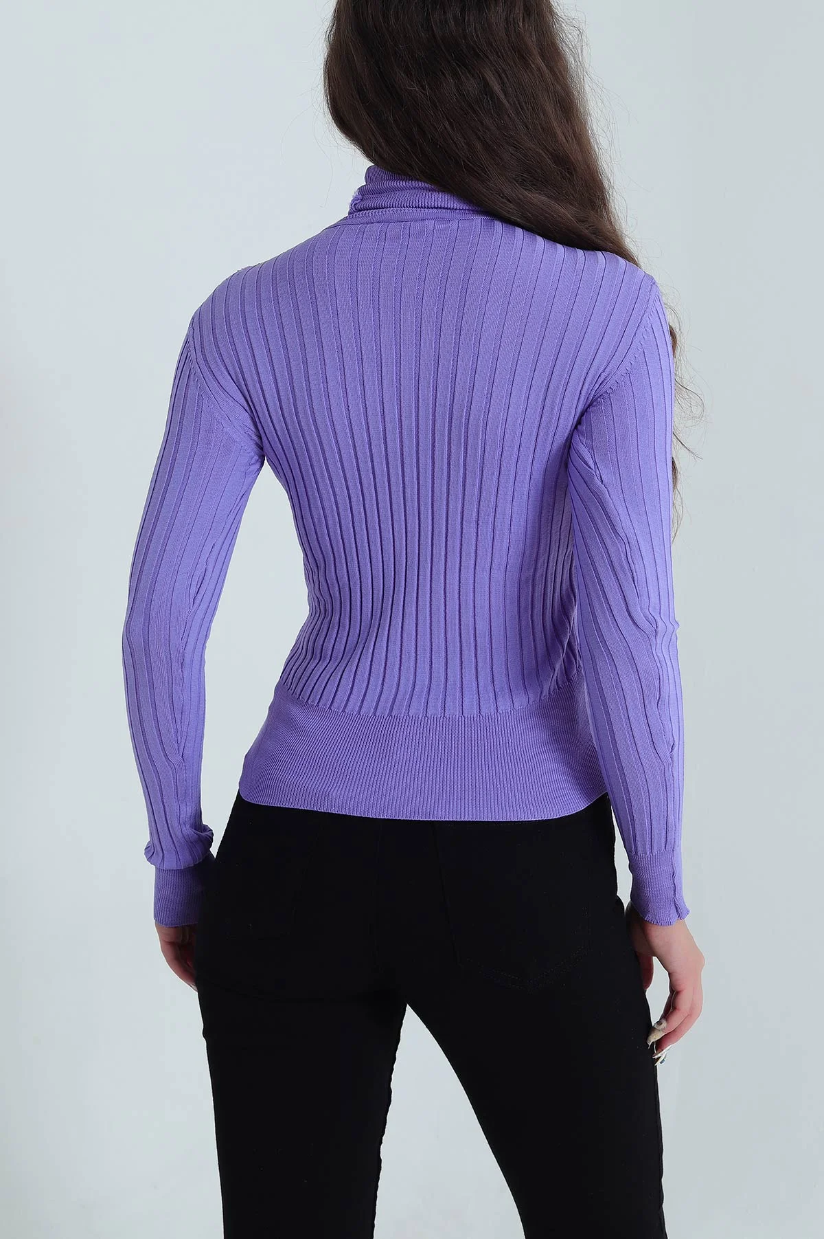Fitilli Likralı Kadın Triko Kazak 483793