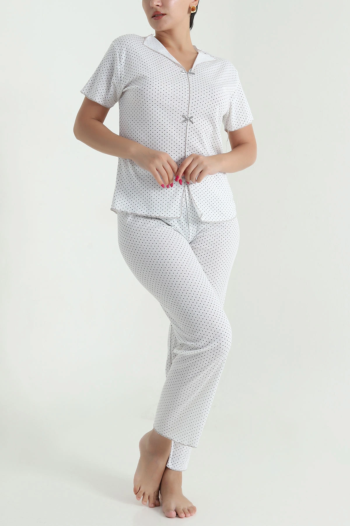 Fiyonklu Kaşkorse Kadın Pijama Takımı 476192
