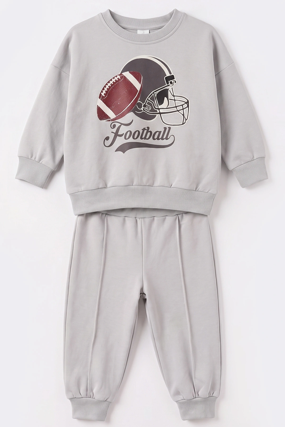 Füme (1-4 Yaş)Football Baskılı Sweatli Şişme Yelekli 2 İp Erkek Çocuk&Bebek 3'lü Takım 490199